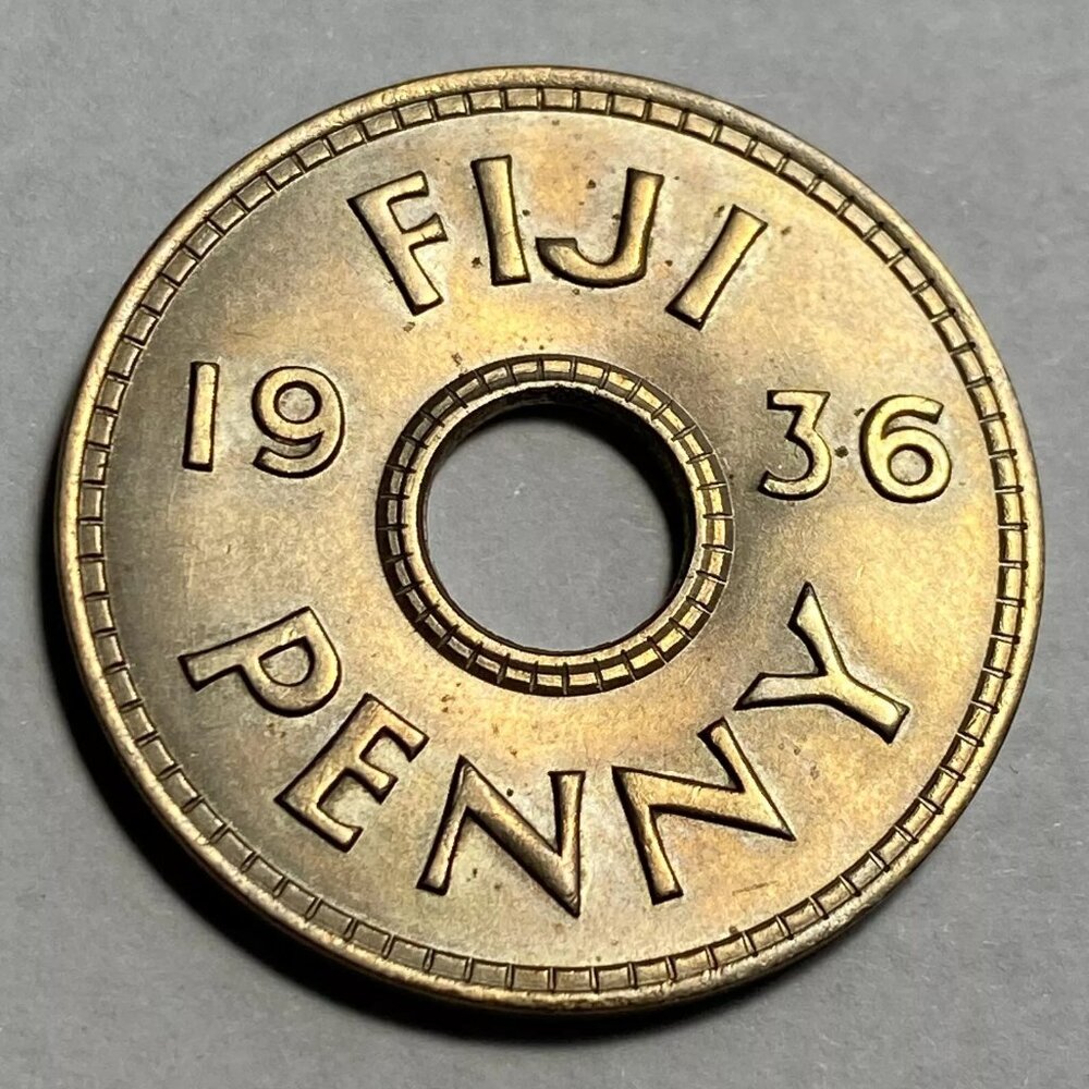 FIJI PENNY COIN 1936 GEORGE V COPPER NICKEL